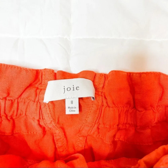 Joie Daynna Orange Paper Bag Shorts in Papaya - Picture 9 of 9